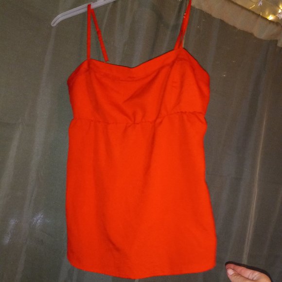 Hot Red Spaghetti Strap Empire Waist Top - Picture 1 of 5